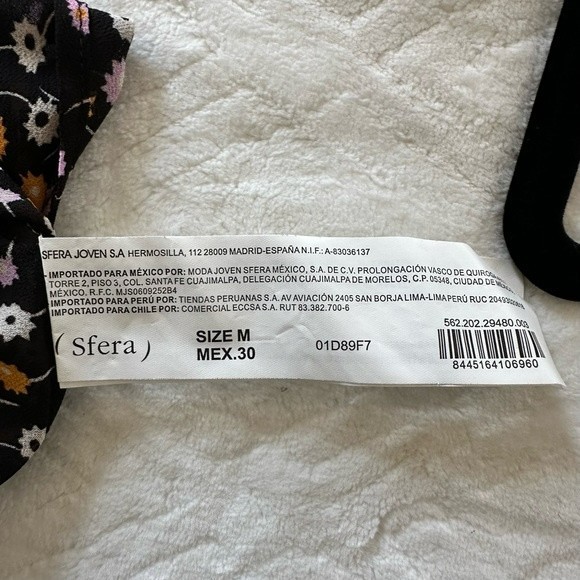 Boho Sfera Sheer Statement Sleeve Multi Colored Floral Blouse Top Size M - Picture 3 of 14